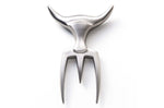 Fourchette à viande Tridens acier inox brossé + socle tout inox