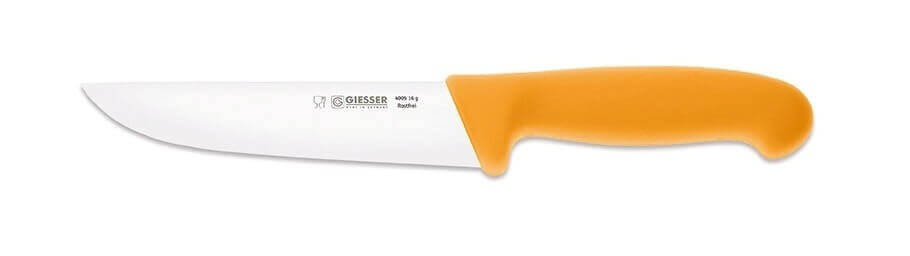 Couteau de boucher pro Giesser lame 16cm 4005 - Jaune foncé