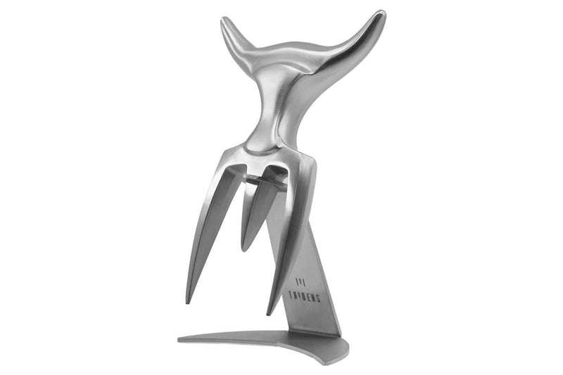 Fourchette à viande Tridens acier inox brossé + socle tout inox