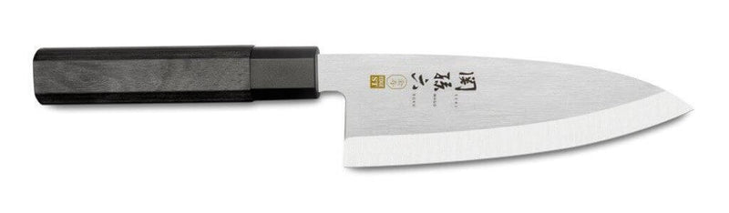 Couteau deba japonais Kai Seki Magoroku Kinju acier 1K6 biseauté - 16.5 cm