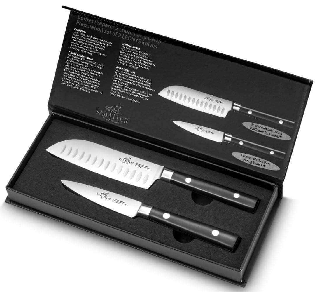 Coffret SABATIER International Leonys Office 9cm + Santoku alvéolé 12cm