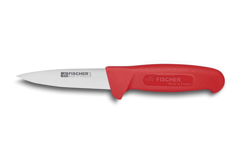 Couteau à saigner professionnel Fischer HACCP 11 cm manche rouge