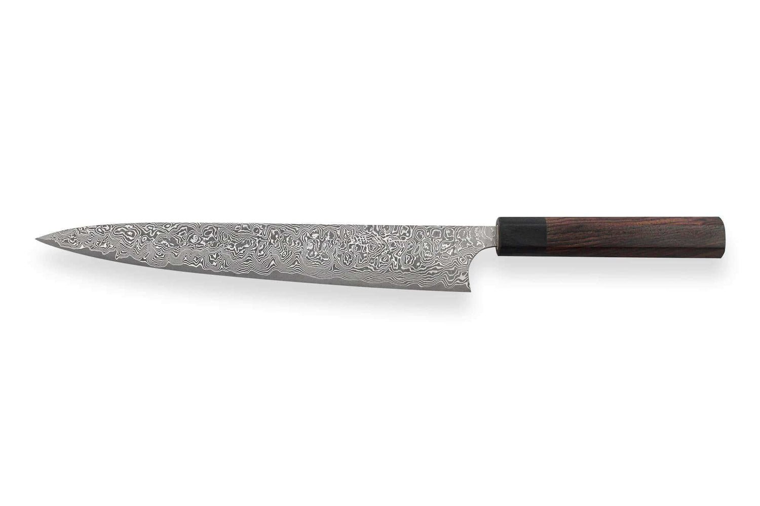 Couteau sujihiki japonais artisanal Masakage Kumo 27cm damas 63 couches