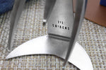 Fourchette à viande Tridens acier inox brossé + socle tout inox