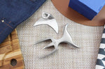 Fourchette à viande Tridens acier inox brossé + socle tout inox