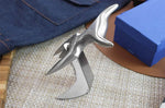 Fourchette à viande Tridens acier inox brossé + socle tout inox