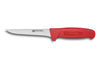 Couteau à désosser professionnel Fischer HACCP lame droite 14cm manche rouge