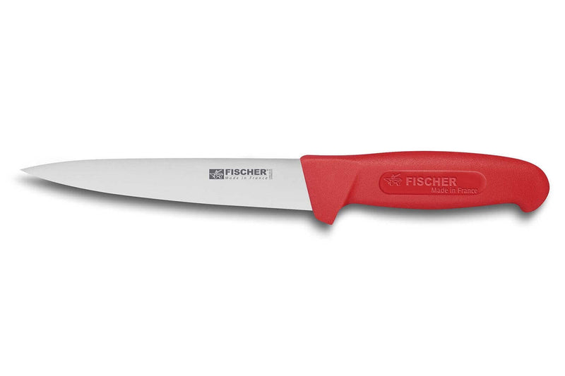 Couteau à saigner professionnel Fischer HACCP 17cm manche rouge