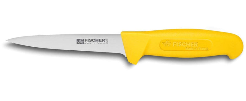 Couteau à désosser professionnel Fischer HACCP lame usée 14cm manche jaune