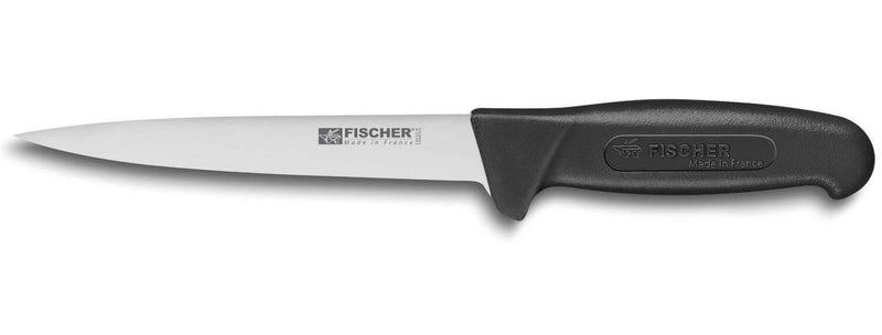Couteau à désosser professionnel Fischer HACCP lame usée 17cm manche noir