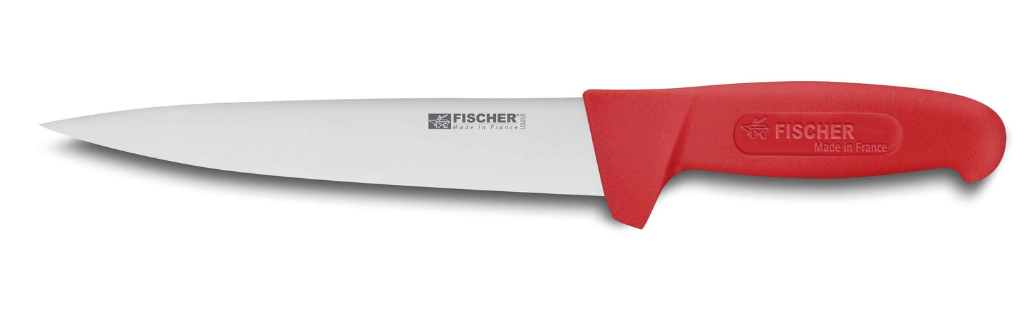Couteau à saigner professionnel Fischer HACCP 20cm manche rouge