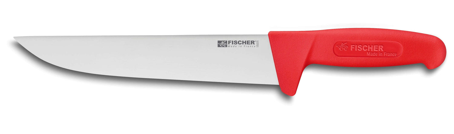 Couteau de boucher professionnel Fischer HACCP 25cm manche rouge