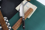 Couteau de chef japonais Kanetsugu Saiun 23cm damas 65 couches