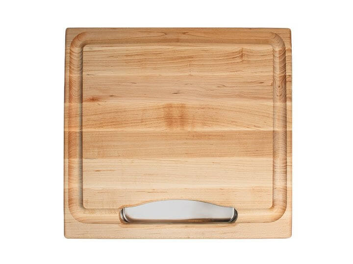 Planche Boos Blocks Prep Masters bois d'érable + plateau acier 38 x 36 x 6cm