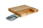 Planche Boos Blocks Prep Masters bois d'érable + plateau acier 38 x 36 x 6cm