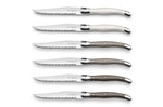 Coffret 6 couteaux à steak dentelés Lou Laguiole Tradition manches 3 coloris