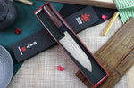 Couteau santoku japonais Japan Kanetsune Blue Steel damas 16.5cm