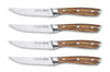 Set de 4 couteaux à steak 3 Claveles Kobe 11,5cm acier inox manche châtaignier