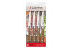 Set de 4 couteaux à steak 3 Claveles Kobe 11,5cm acier inox manche châtaignier