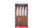 Set de 4 couteaux à steak 3 Claveles Angus 12cm acier inox manche frêne