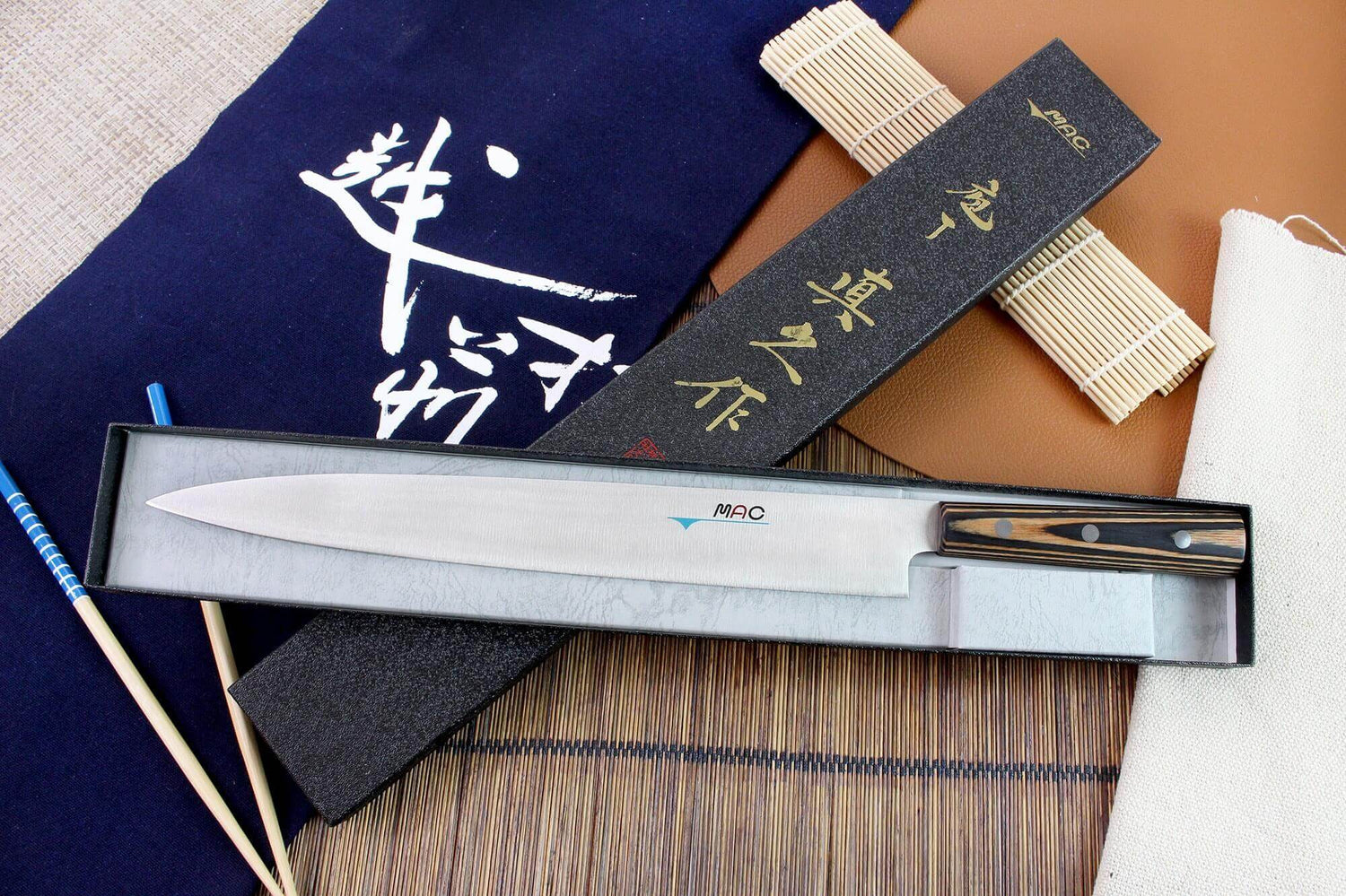 Couteau yanagiba MAC Japanese 30cm manche pakka