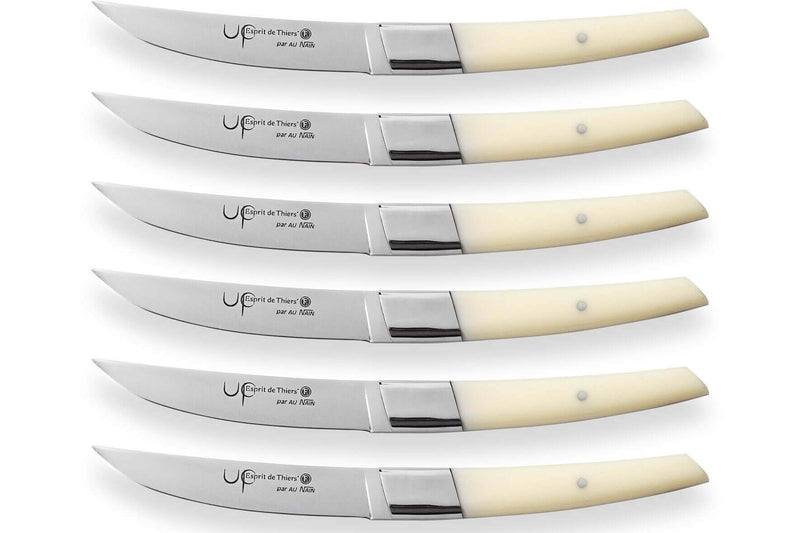 Coffret de table AU NAIN UP 6 couteaux à steak 11cm - Ivoire