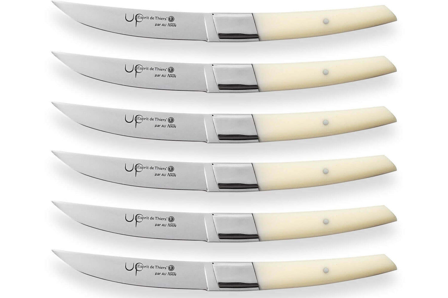 Coffret de table AU NAIN UP 6 couteaux à steak 11cm - Ivoire