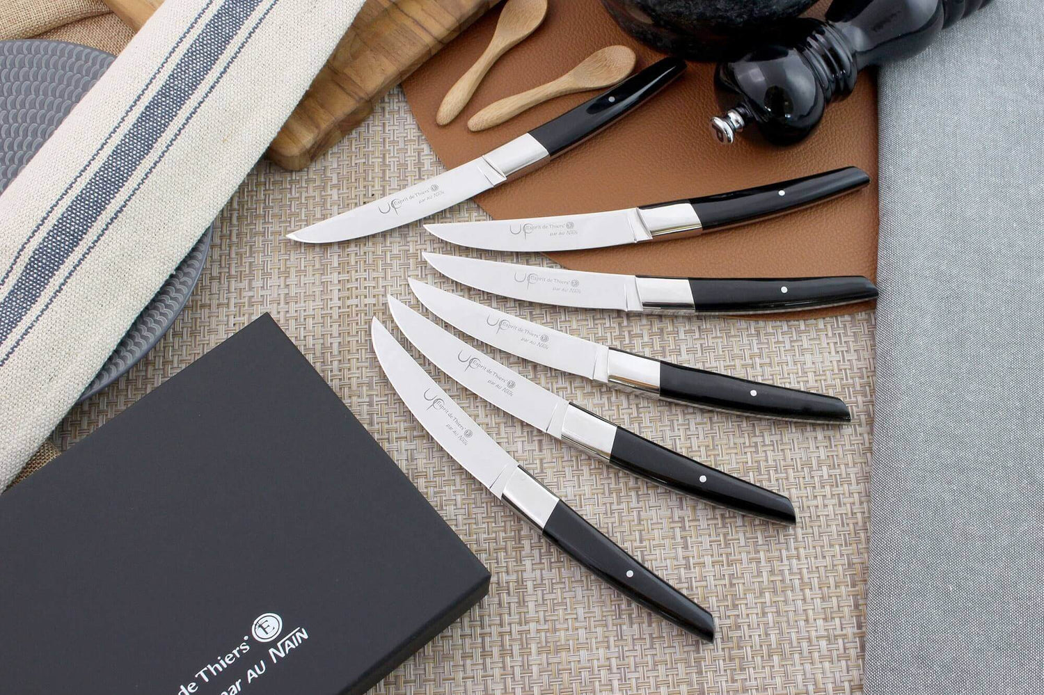 Coffret de table AU NAIN UP 6 couteaux à steak 11cm - Noir