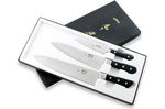 Coffret de 3 couteaux japonais MAC Professional office + chef alvéolé 20cm + chef 24cm