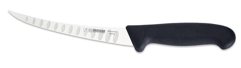 Couteau à désosser pro Giesser lame 17cm alvéolée 2515 - Noir