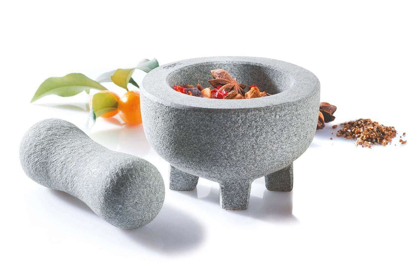 Mortier Gefu Crunchy Ø10cm en granit sur pieds + pilon