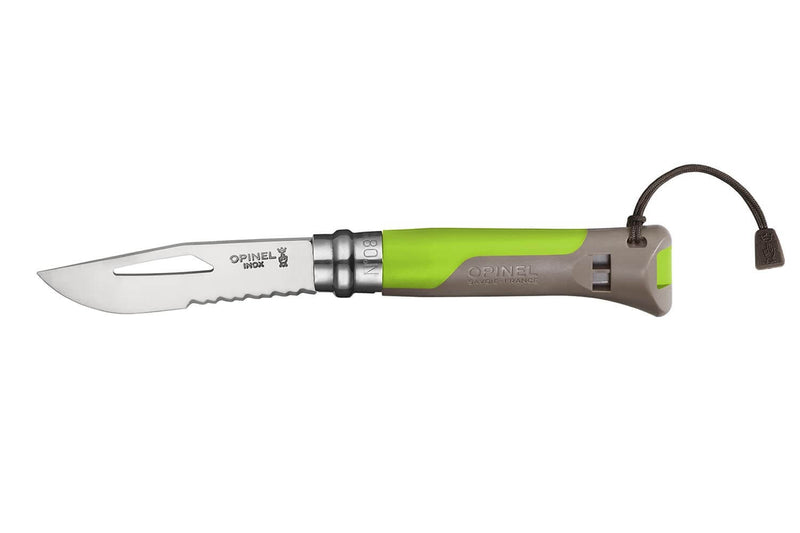 Couteau Opinel Multifonctions Outdoor n°08 lame 8,5cm manche bimatière - Vert