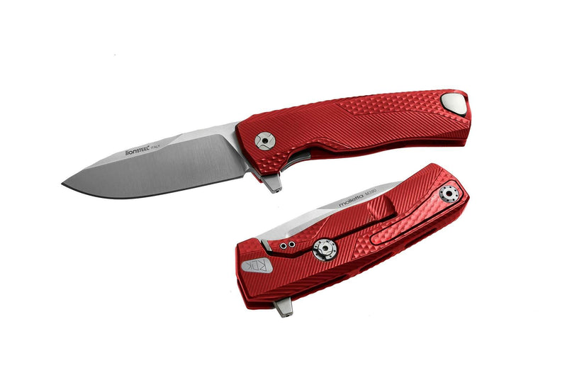 Couteau pliant LionSteel ROK manche monobloc 11cm - Rouge