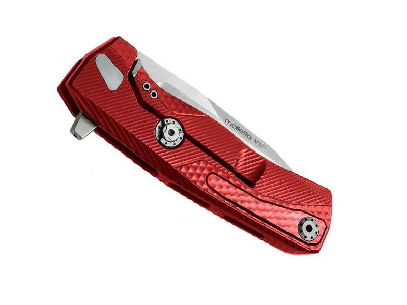 Couteau pliant LionSteel ROK manche monobloc 11cm - Rouge