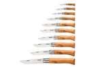 Coffret en bois 10 couteaux Opinel Tradition Carbone manches hêtre