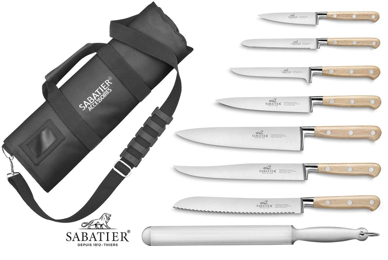 Mallette cuisine Sabatier Brocéliande 7 couteaux fabrication française + 1 fusil