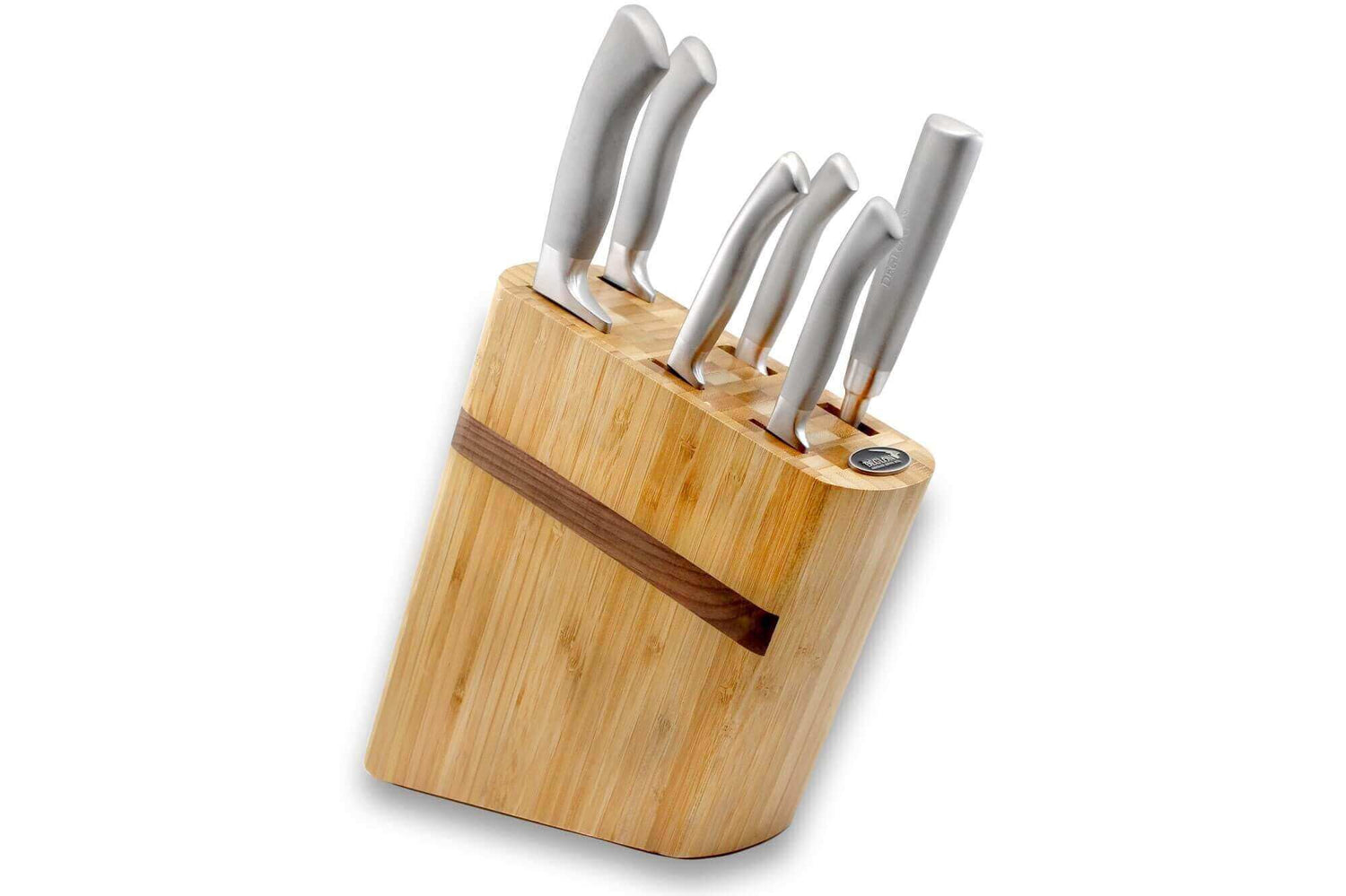 Bloc en bois de 5 couteaux + 1 fourchette Déglon Oryx design monobloc