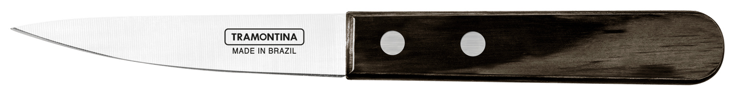 Couteau d'office Tramontina lame 8,5cm manche bois marron