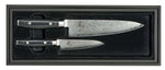 Coffret 2 couteaux japonais Yaxell RAN damas : Chef 20cm + Universel 12cm