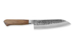 Couteau Santoku japonais artisanal Wusaki Nogami BS2 17cm manche en noyer