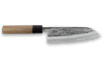 Couteau santoku japonais artisanal Wusaki Nakata BS2 16.5cm manche en noyer