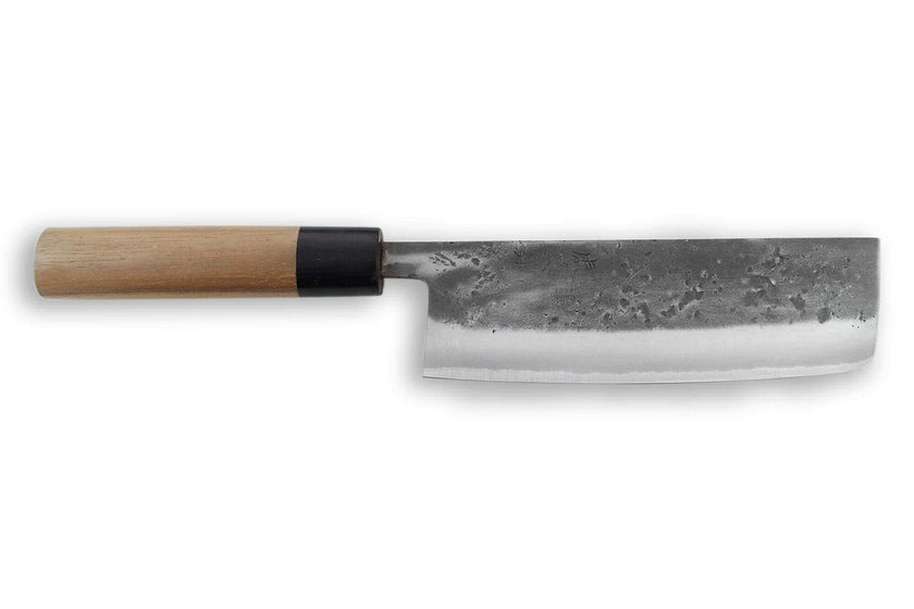 Couteau nakiri japonais artisanal Wusaki Nakata BS2 16,5cm manche en noyer