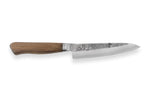 Couteau universel japonais artisanal Wusaki Nogami BS2 12.5cm manche en noyer