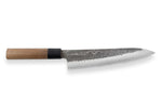 Couteau de chef japonais artisanal Wusaki Nakata BS2 21cm manche en noyer