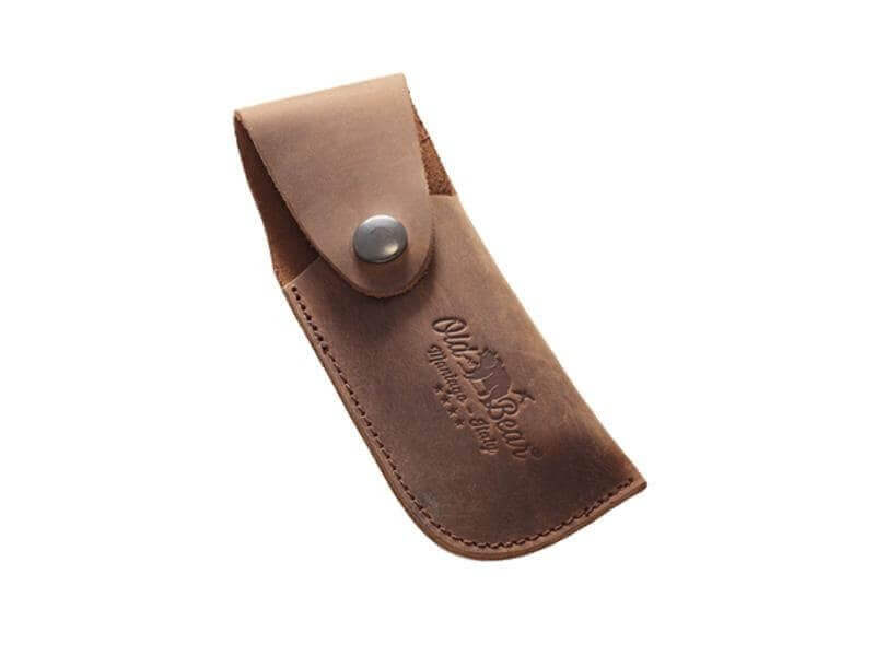 Étui à couteau pliant Old Bear cuir brun grand modèle