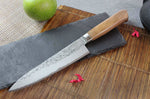 Couteau de chef japonais artisanal Wusaki Nogami BS2 18cm manche noyer