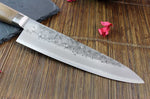 Couteau de chef japonais artisanal Wusaki Nogami BS2 18cm manche noyer