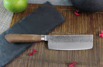 Couteau nakiri japonais artisanal Wusaki Nogami BS2 15cm manche en noyer