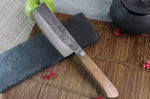 Couteau nakiri japonais artisanal Wusaki Nogami BS2 15cm manche en noyer