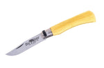 Couteau artisanal Old Bear Full Color jaune manche bois d'Ayous stratifié - M